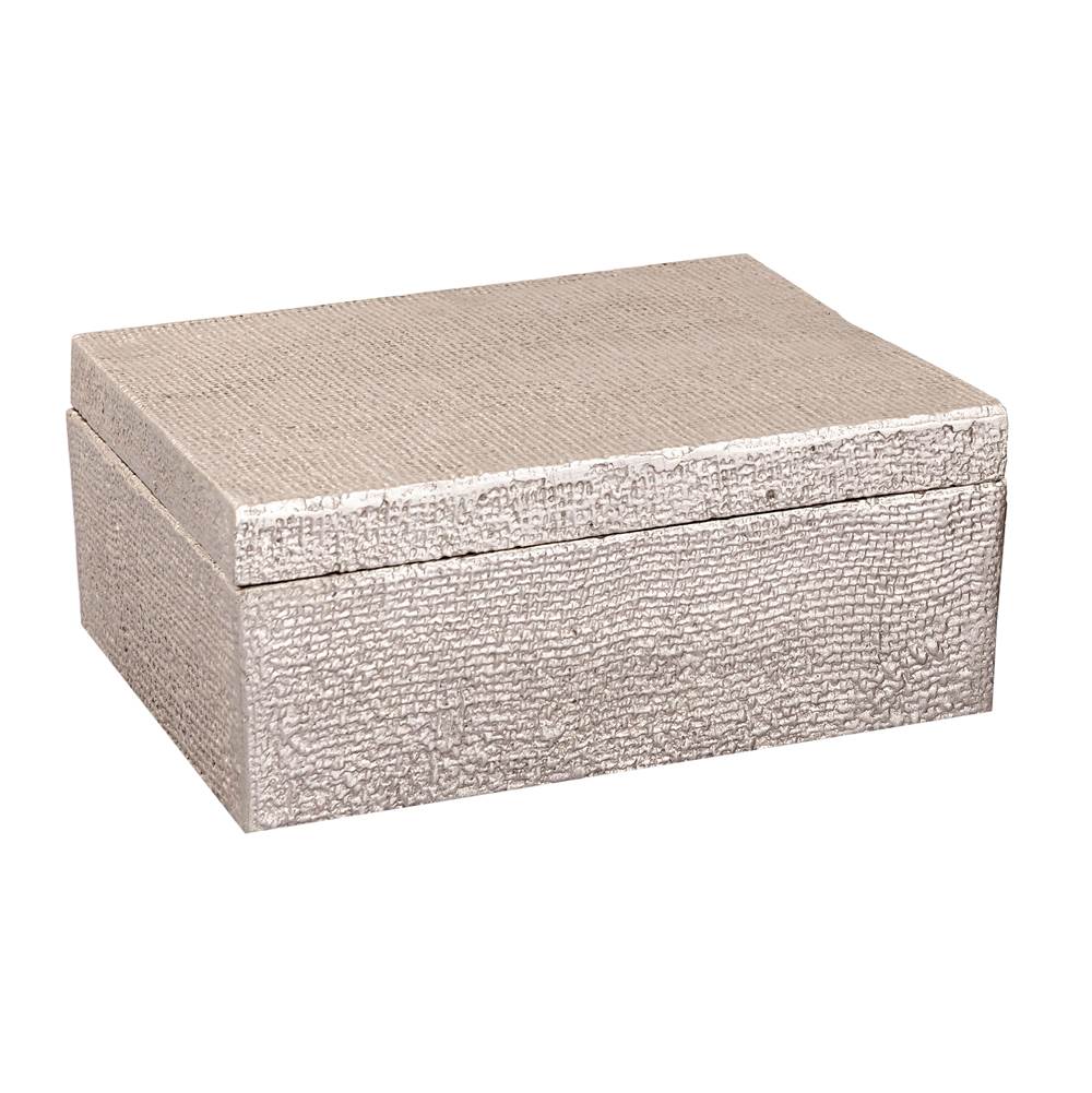 Elk Home Square Linen Texture Box - Large Nickel