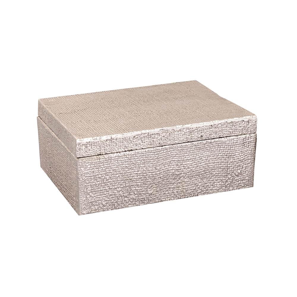 Elk Home Square Linen Texture Box - Small Nickel